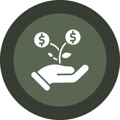 Investment Management Glyph Circle Icon