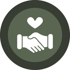 Handshake Glyph Circle Icon