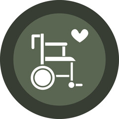 Wheelchair Glyph Circle Icon