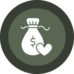 Money Bag Glyph Circle Icon