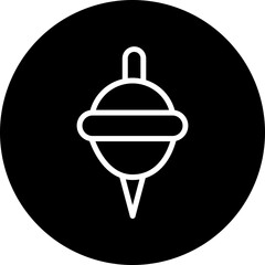 Spinning Top Vector Line White Circle Black