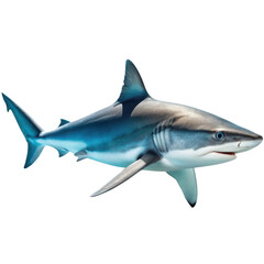 Fototapeta premium A sleek and powerful shark swimming gracefully through the clear blue ocean, showcasing its majestic form and natural beauty.