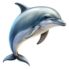 Obraz premium Colorful dolphin illustration showcasing its playful nature and dynamic movement in the ocean environment.