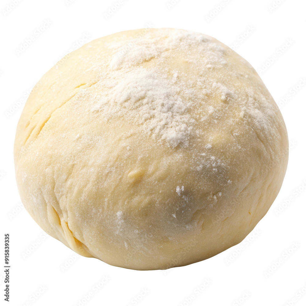 Wall mural Freshly made dough ball coated with flour, ideal for baking, cooking, or as a culinary backdrop for inviting food photography.