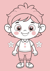  kids coloring page vector art illustration