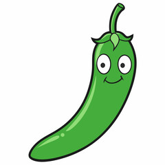 Green chilli art vector illustration