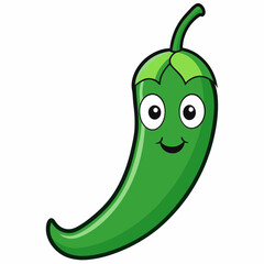 Green chilli art vector illustration