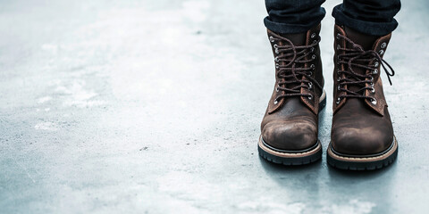 A pair of stylish boots on a white background