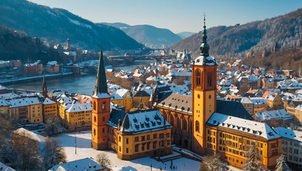 Naklejka premium Amazing Heidelberg Germany in winter