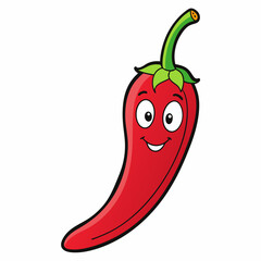 Red chilly art vector illustration