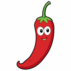 Red chilly art vector illustration