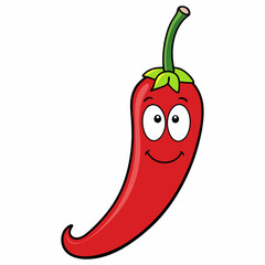 Red chilly art vector illustration
