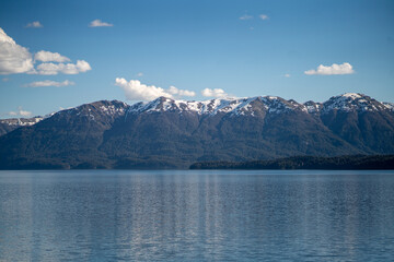 view over lake Traful in Patagonia mountains in Argentina one of siete lagos route