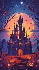 Castle place for Halloween party, All kinds of party supplies Halloween, Happy Halloween