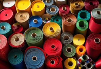 vibrant close organized crafting supplies showcasing variety materials creative projects, art, crafts, textures, tools, paper, scissors, glue, markers