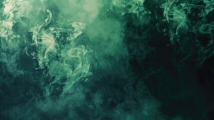 Fototapeta premium Witch Green Smoke Grunge Watercolour Texture Banner Background