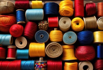 vibrant collection captivating craft supplies featuring assorted unique materials creative projects diy enthusiasts, crafts, colors, textures