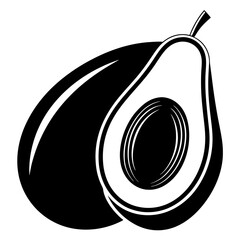 Half avocado art vector illustration