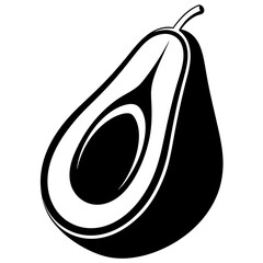 Half avocado art vector illustration