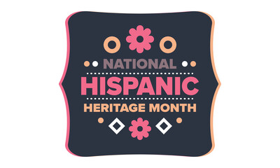 National Hispanic Heritage Month in September and October. Hispanic and Latino Americans culture. Celebrate annual in United States. Poster, card, banner and background. Vector illustration