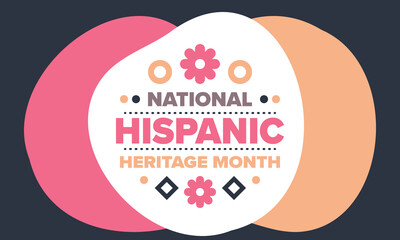 National Hispanic Heritage Month in September and October. Hispanic and Latino Americans culture. Celebrate annual in United States. Poster, card, banner and background. Vector illustration