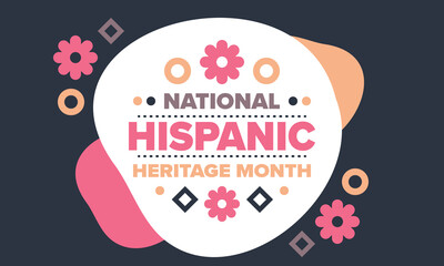 National Hispanic Heritage Month in September and October. Hispanic and Latino Americans culture. Celebrate annual in United States. Poster, card, banner and background. Vector illustration