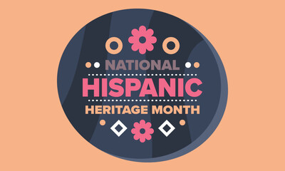 National Hispanic Heritage Month in September and October. Hispanic and Latino Americans culture. Celebrate annual in United States. Poster, card, banner and background. Vector illustration