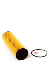 Fuel filter. Gasoline cleaning system. Fuel cell on a white background. Auto parts for cars.