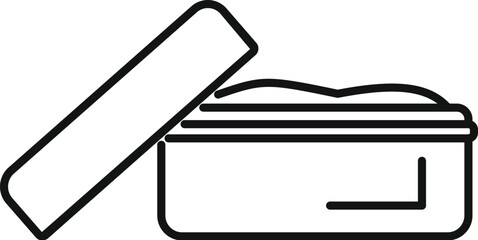 Simple line drawing of a jar of cosmetic cream with the lid off