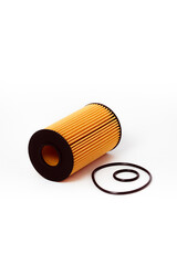 Fuel filter. Gasoline cleaning system. Fuel cell on a white background. Auto parts for cars.