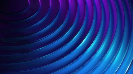 Obraz premium Glowing circular lines abstract on dark blue backdrop Geometric striped art pattern Contemporary shiny blue