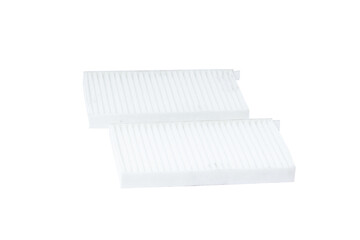Filter cabin passenger car. Cleaning the air in the car. Regular vehicle maintenance. Auto parts catalog. Isolated on a white background.