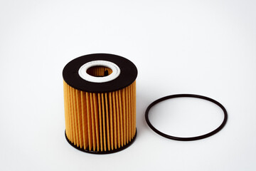 Fuel filter. Gasoline cleaning system. Fuel cell on a white background. Auto parts for cars.