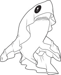 Shark Halloween Ghost Animal Vector Graphic Art Illustration