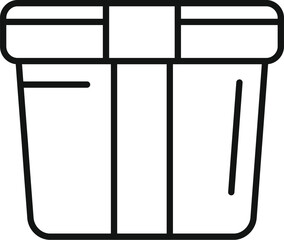 Line icon of a rectangular plastic container, designed for storing and preserving food