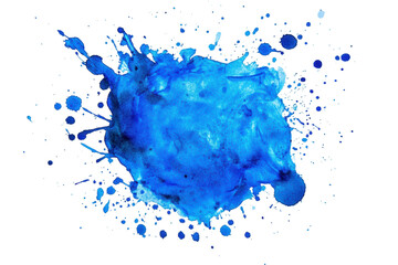 Vibrant blue paint splash textures, cut out - stock png.