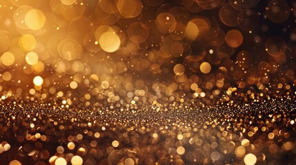 Sparkling gold glitter texture background for holiday decoration and card design
