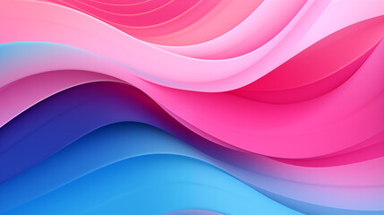 Fototapeta premium Abstract background featuring vibrant pink and blue flowing waves with smooth gradients and layered curves.