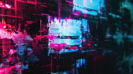 Fototapeta premium Abstract concept graphic element showcasing TV screen glitch noise texture on a background emphasizing art design and digital error effects