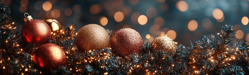 Many christmas ornaments on a christmas tree with lights
