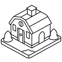 A simple line art drawing of a small art vector illustration