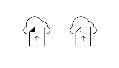 Cloud Upload icon design with white background stock illustration