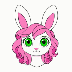 White rabbit art vector illustration