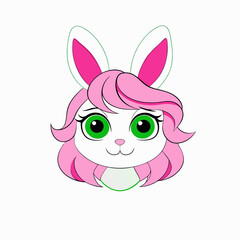 White rabbit art vector illustration