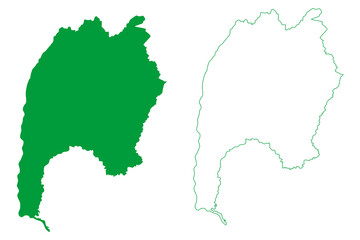 Rorainopolis municipality (State of Roraima, Municipalities of Brazil, Federative Republic of Brazil) map vector illustration, scribble sketch Rorainópolis map