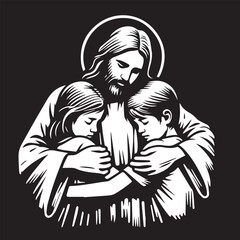 Jesus Christ hugging