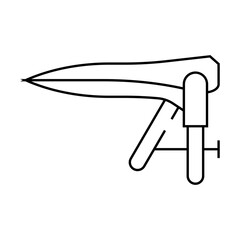 gynecological speculum line icon vector. gynecological speculum sign. isolated contour symbol black illustration