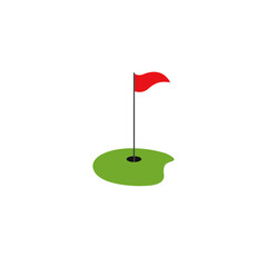 Golf court flag icon flat vector design