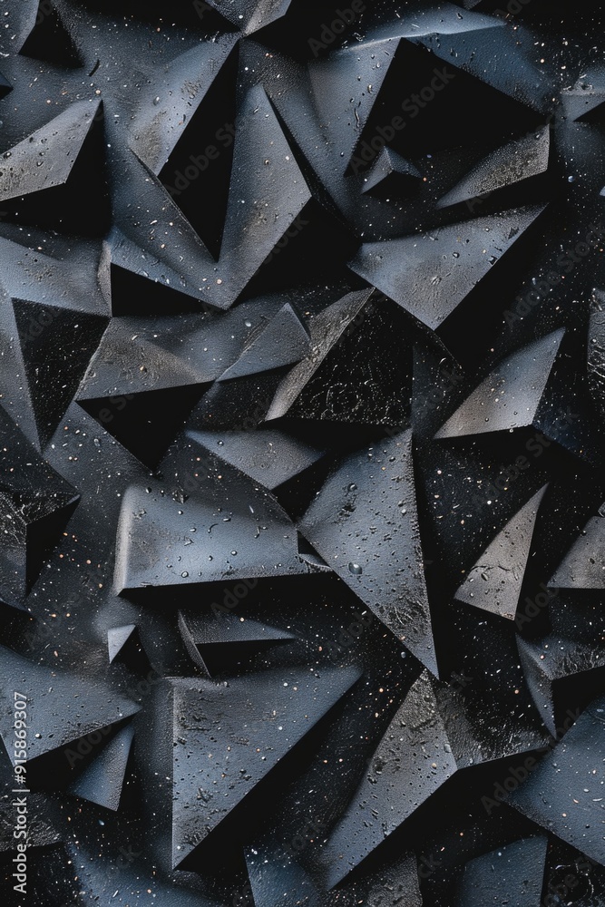 Poster a close-up view of a group of black triangles