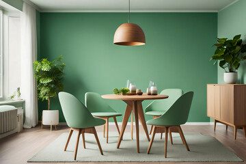 Modern Livingroom with sofa. Stylish Interior Design Background. Generative AI.